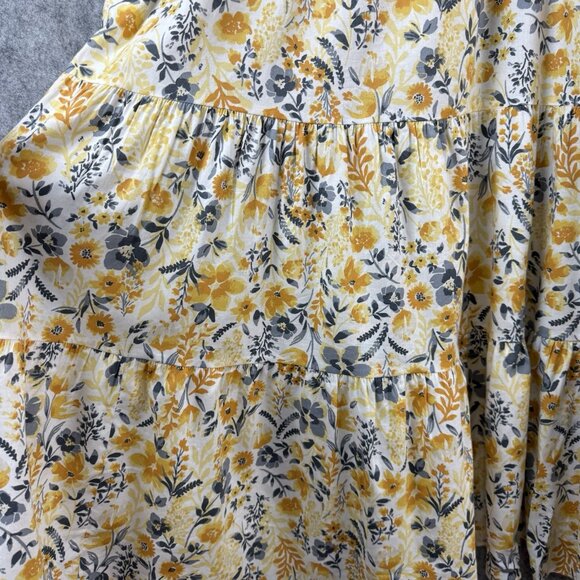 Joie Floral Sundress & Hat Size 12 Mommy and Me Yellow Tiered Cottagecore Beach - Picture 5 of 15